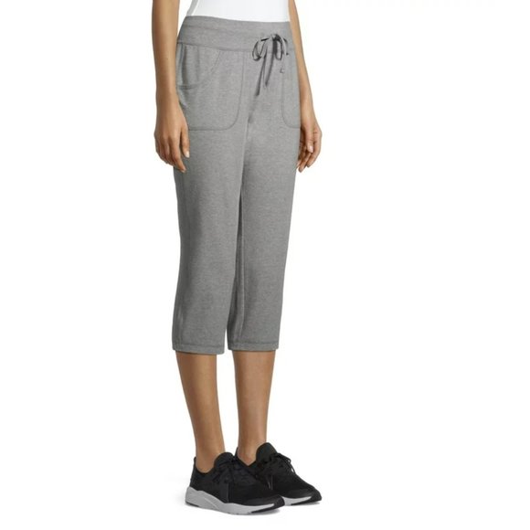 🌟FREE🌟Athletic Works Women's Core Knit Capris Grey Heather Lounge Sweatpants S - Picture 3 of 6